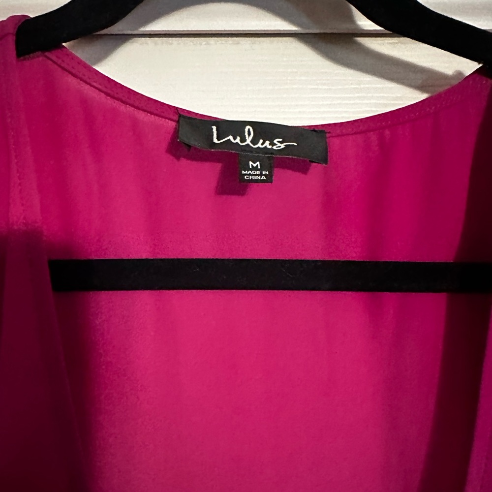Lulus Wrap Dress in Magenta - Size M - Picture 3 of 4
